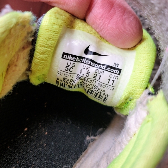 Nike Revolution 2 TD Cool Grey/Volt Athletic Shoes Size 5C Baby Walker - Picture 4 of 14